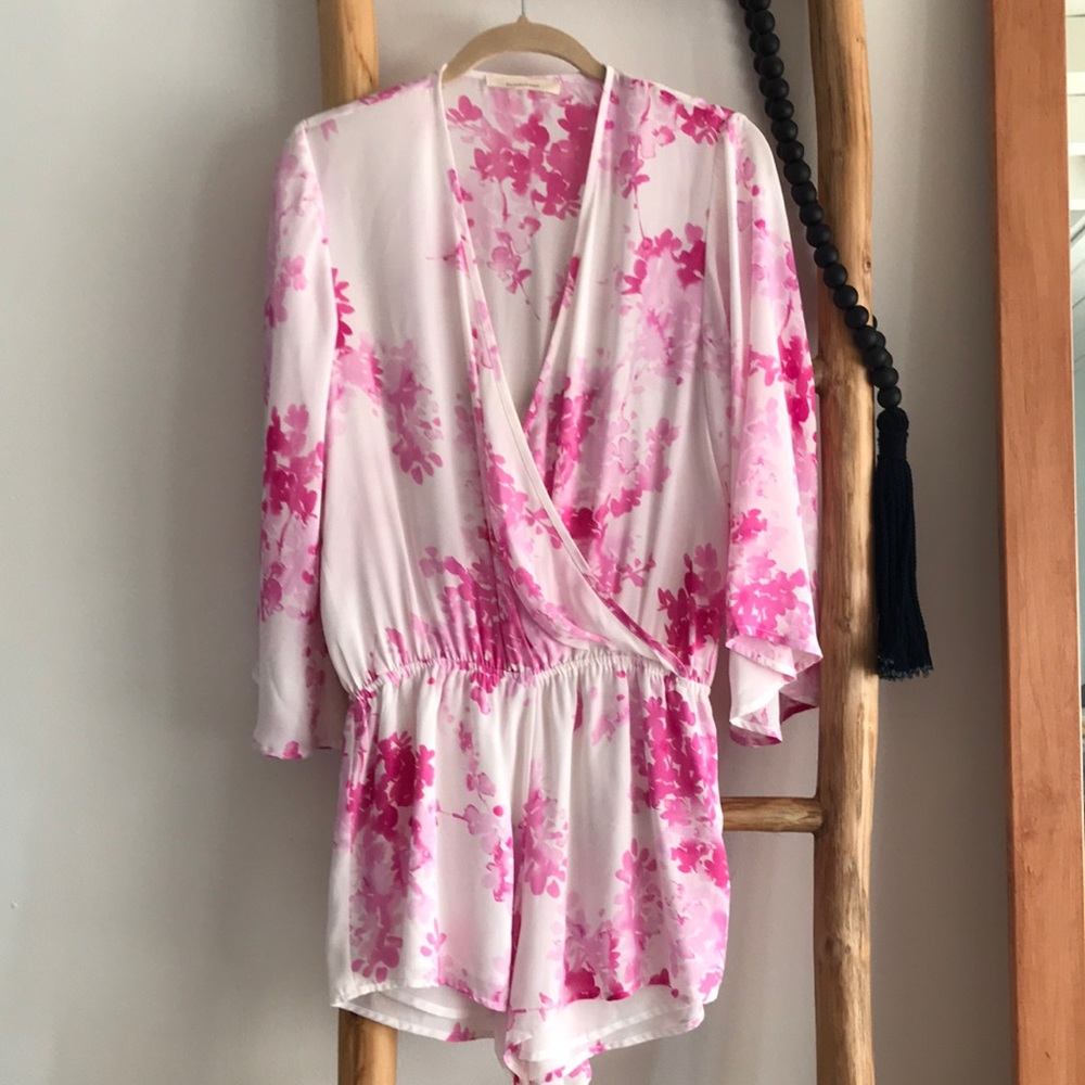 Pink floral romper